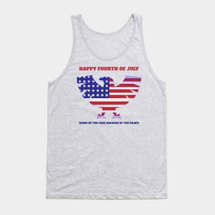 Happy Fourth of July Home of the Free because of the Brave Tank Top